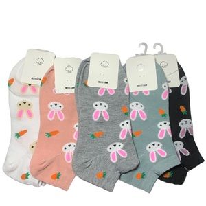 5 pairs of socks Rabbit print